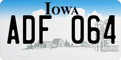 IA license plate ADF064