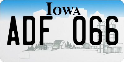 IA license plate ADF066