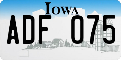 IA license plate ADF075
