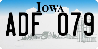 IA license plate ADF079