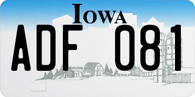 IA license plate ADF081