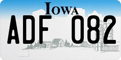 IA license plate ADF082