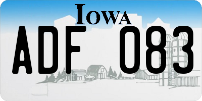 IA license plate ADF083