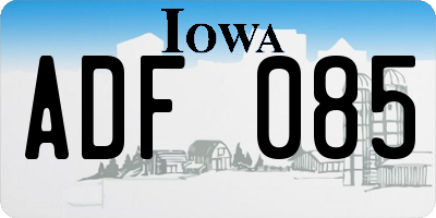 IA license plate ADF085