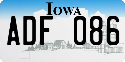 IA license plate ADF086