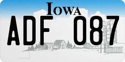 IA license plate ADF087