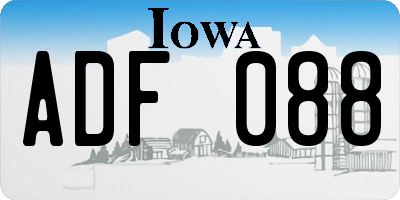 IA license plate ADF088