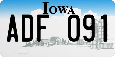 IA license plate ADF091