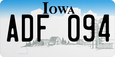 IA license plate ADF094