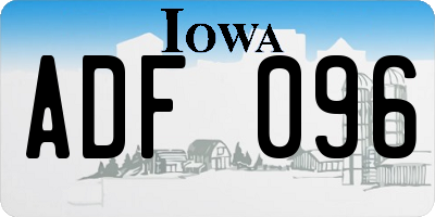 IA license plate ADF096
