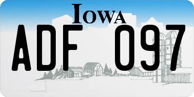 IA license plate ADF097
