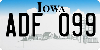 IA license plate ADF099