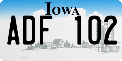 IA license plate ADF102