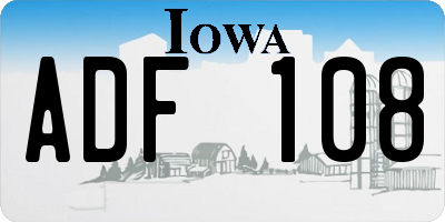 IA license plate ADF108
