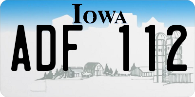 IA license plate ADF112