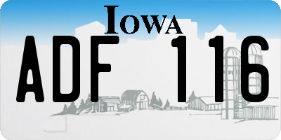 IA license plate ADF116