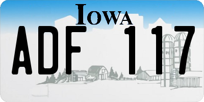 IA license plate ADF117