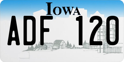 IA license plate ADF120