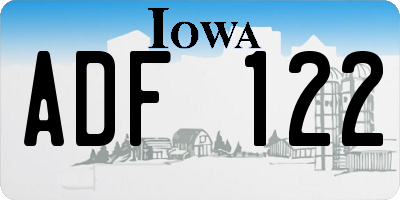IA license plate ADF122