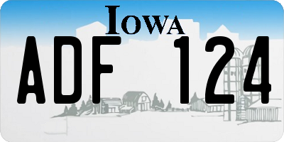 IA license plate ADF124