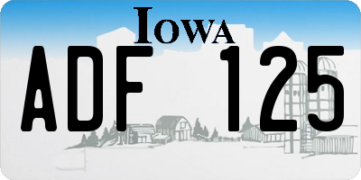 IA license plate ADF125
