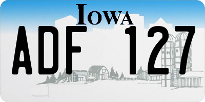 IA license plate ADF127