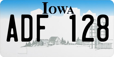 IA license plate ADF128
