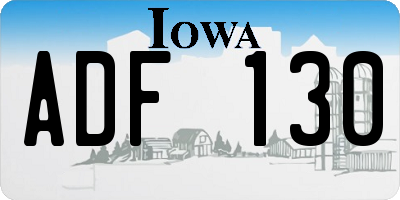IA license plate ADF130