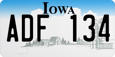 IA license plate ADF134
