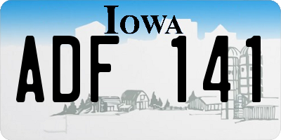 IA license plate ADF141