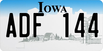 IA license plate ADF144
