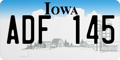 IA license plate ADF145
