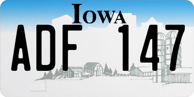IA license plate ADF147