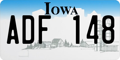 IA license plate ADF148