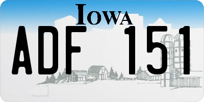 IA license plate ADF151