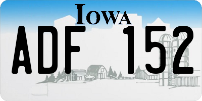 IA license plate ADF152