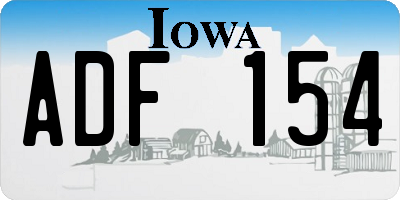 IA license plate ADF154