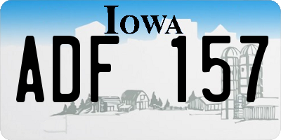IA license plate ADF157