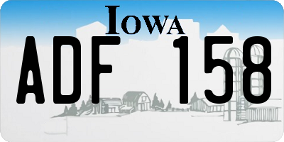 IA license plate ADF158