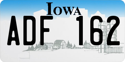 IA license plate ADF162