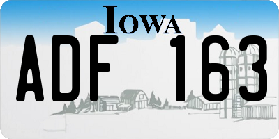 IA license plate ADF163
