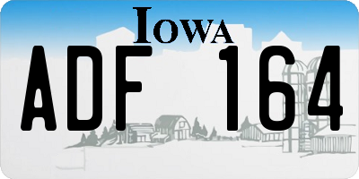 IA license plate ADF164