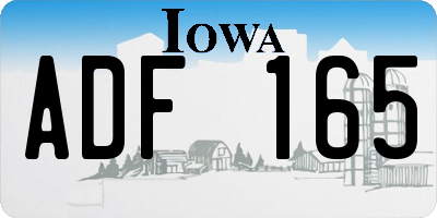 IA license plate ADF165