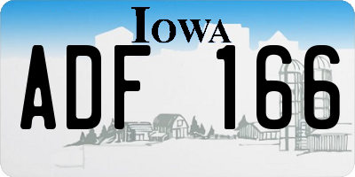 IA license plate ADF166