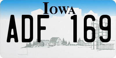 IA license plate ADF169