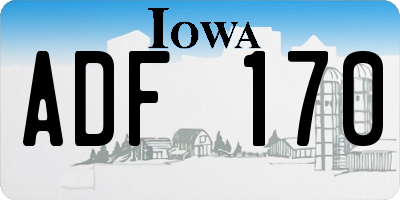 IA license plate ADF170