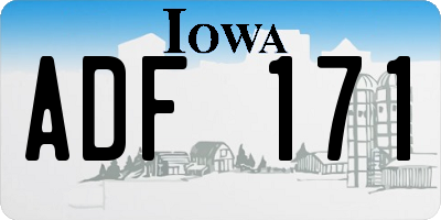 IA license plate ADF171