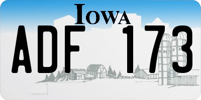 IA license plate ADF173