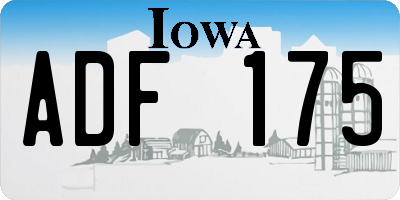 IA license plate ADF175