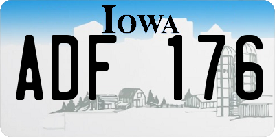 IA license plate ADF176